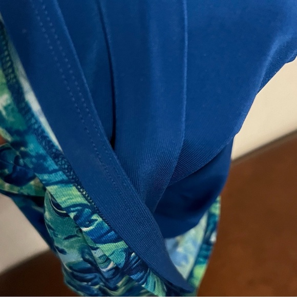 LAUREN by RALPH LAUREN Green/Blue PAISLEY/ FLORAL/WATERCOLOR Dress Size 4 - Picture 6 of 9